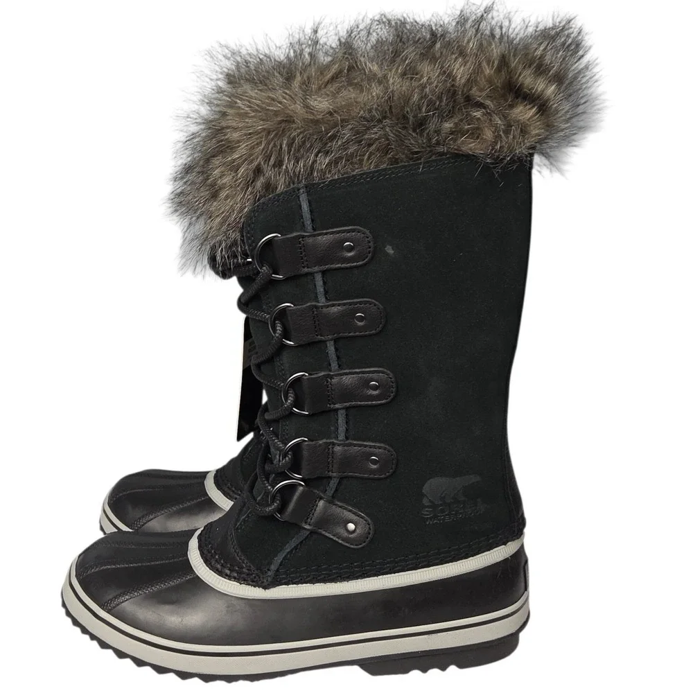 Sorel‎ Joan of Arctic Boots Womens 10 Black Waterproof Winter Snow Faux Fur NWT